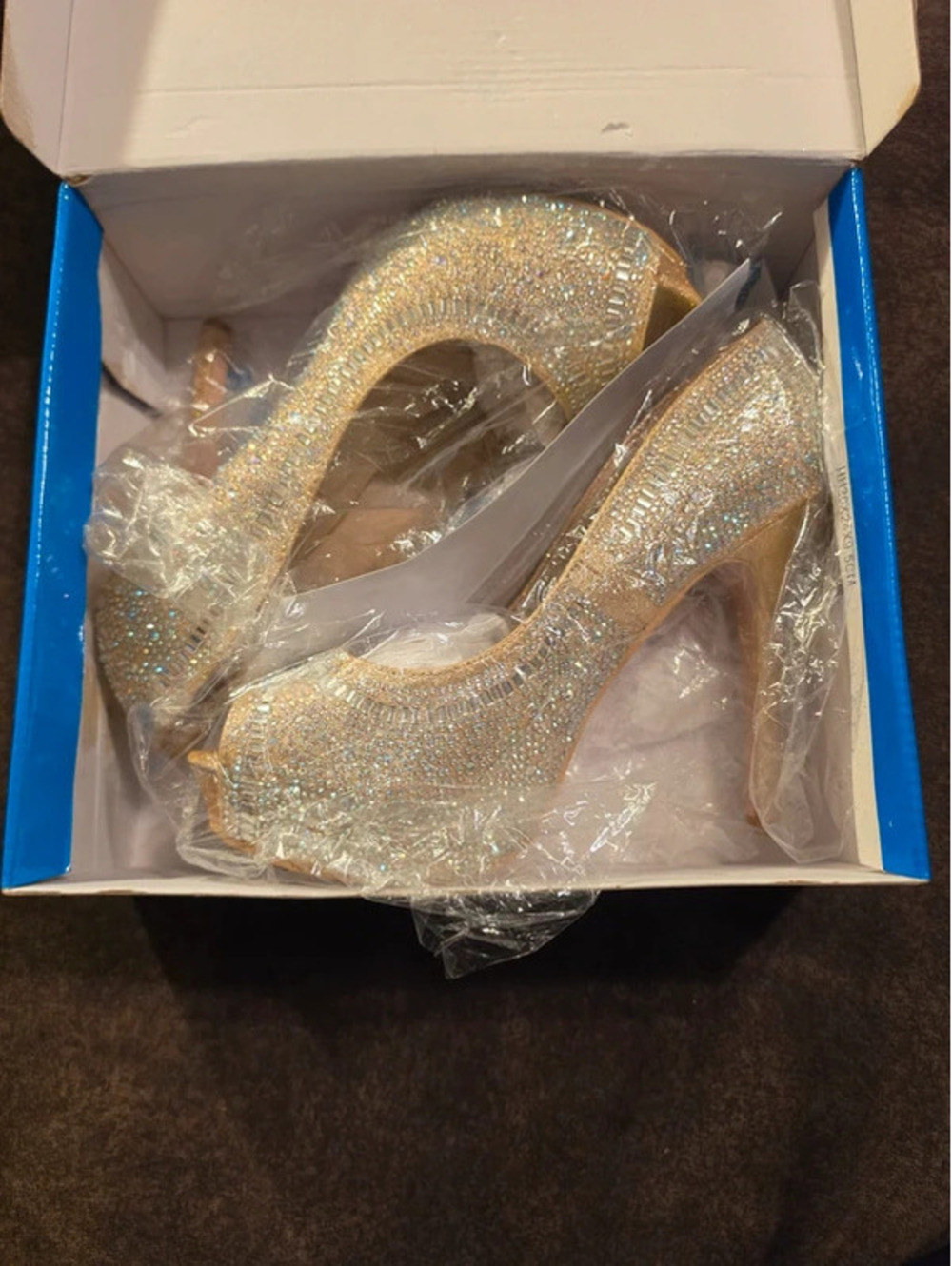 Bella Luna Champagne Stilettos sz10